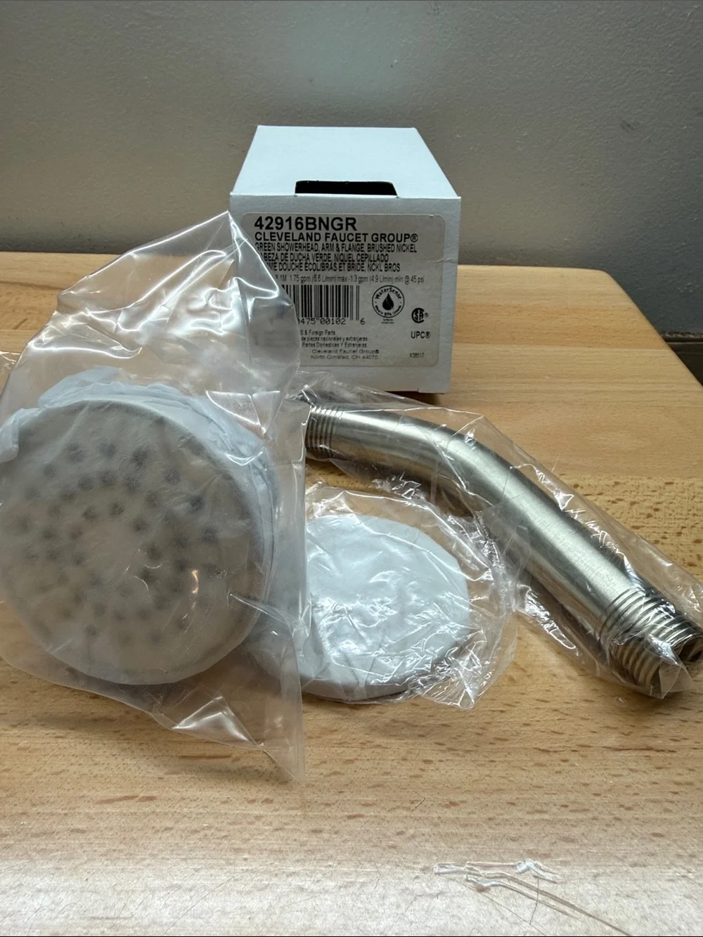 MOEN CLEVELAND Brushed Nickel Shower Head and Arm NWT